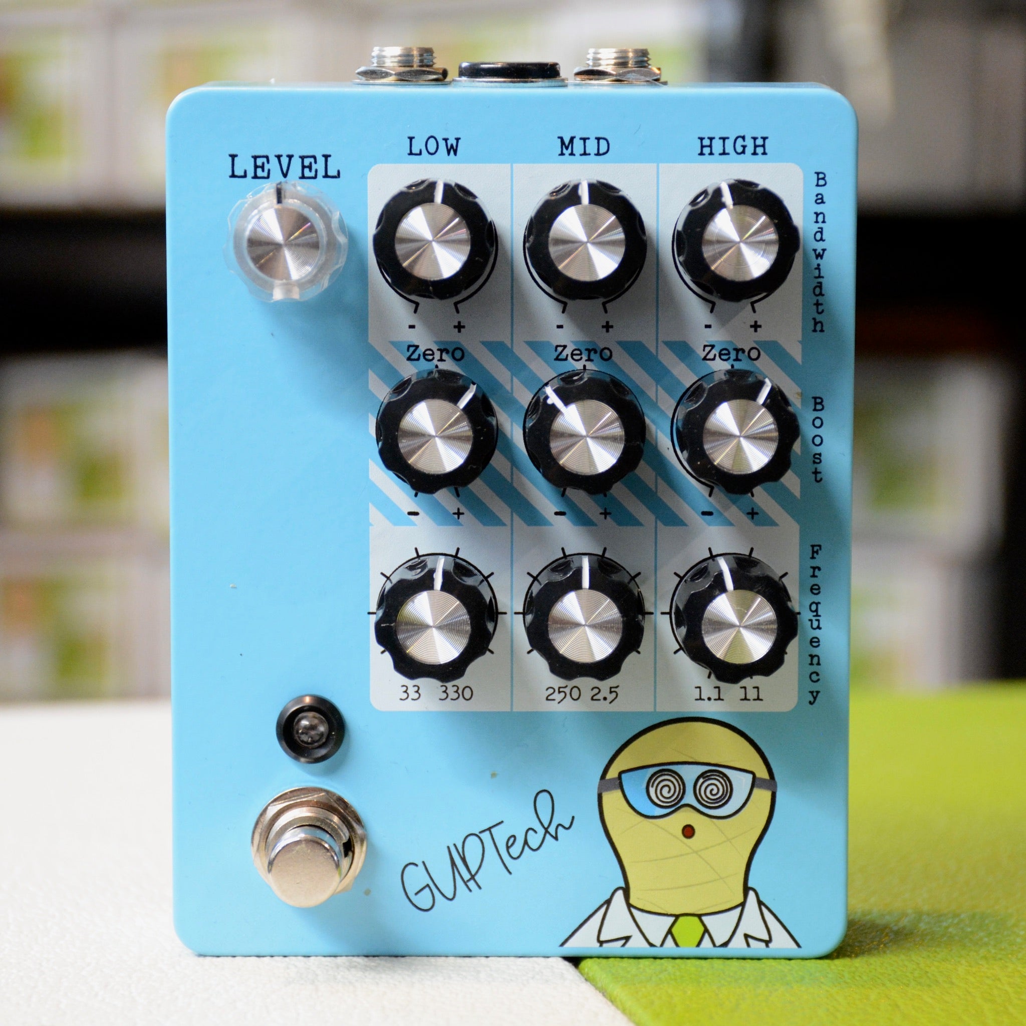 GUPTech pPTSD parametric EQ, Prof Pinotte Tone Shaping Device, blue, front view