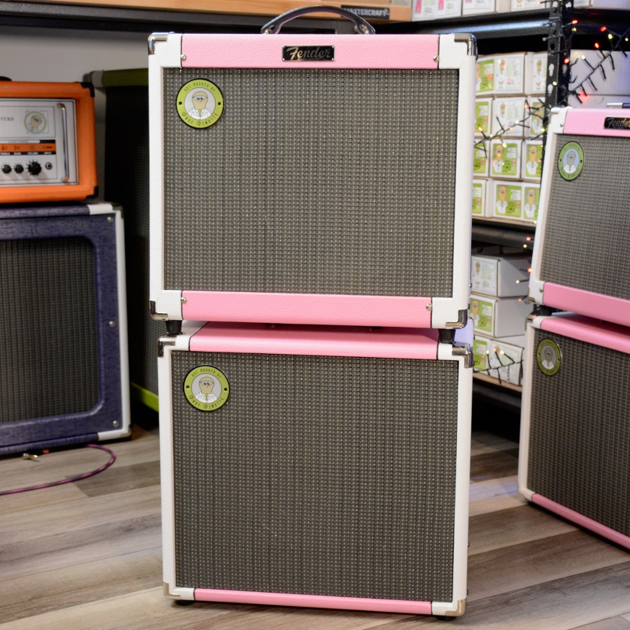 #023 Prof Pinotte BubbleGum Fender Blues Jr with matching cab