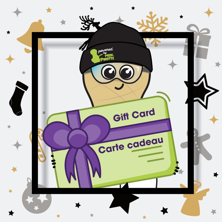 Prof Pinotte holding a gift card with a GUPTech Toque