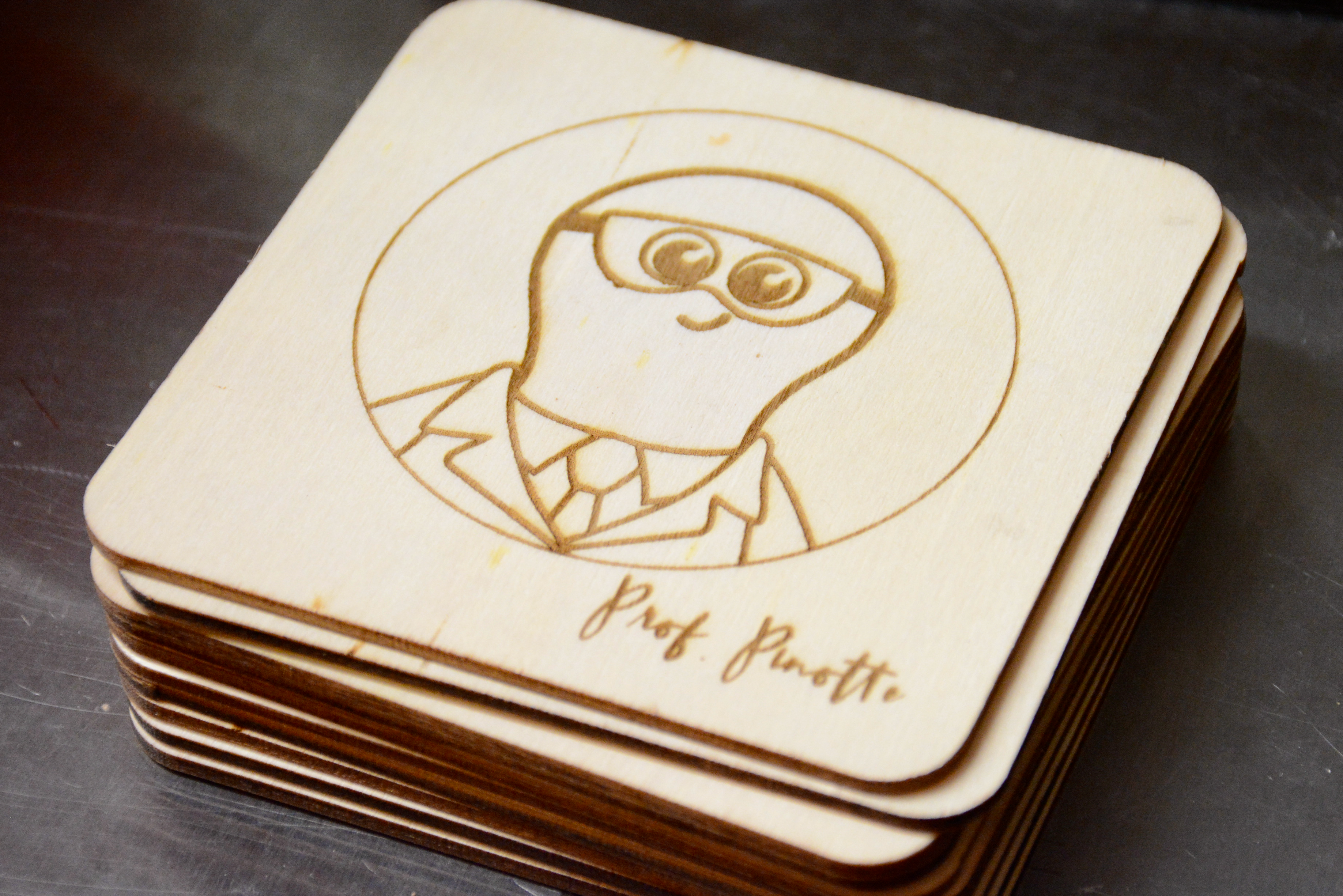 Prof Pinotte Coasters set (4)